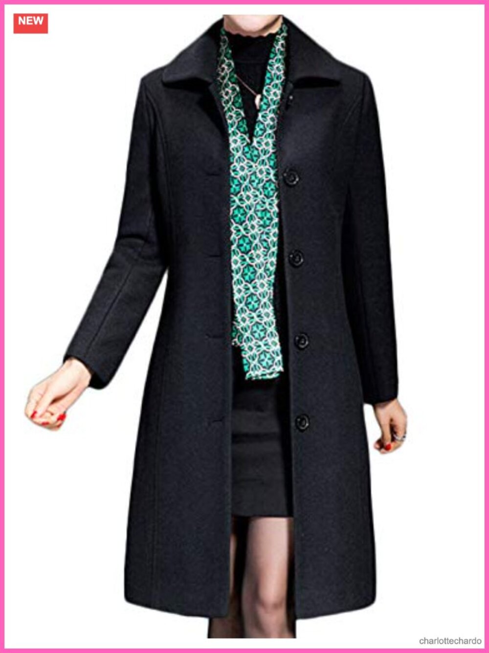 Jenkoon Women's Wool Trench Coat Winter Long Thick Overcoat Walker Coats